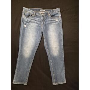 LEVIS Womens Size 32 Stretch Denim Boyfriend Blue Jeans 27" Inseam